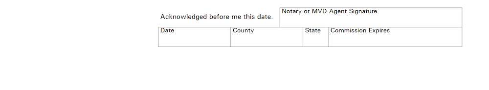 Photo of Arizona Bill of Sale Form section