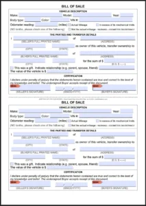 2024 Bill of Sale Form