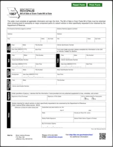 Missouri Bill of Sale Form