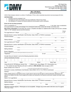 Nevada Bill of Sale Form